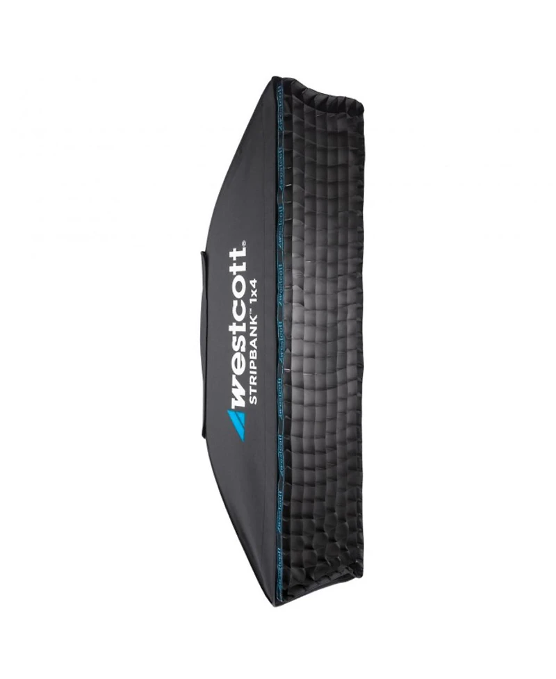 Westcott 1x4' Rapid Box Switch Strip with 40-Degree Egg Crate Grid, Silver