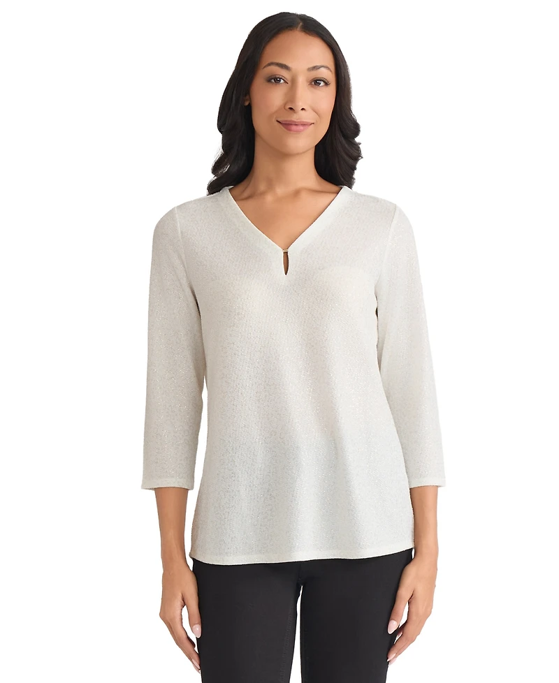Jones New York Petite V-Neck Top