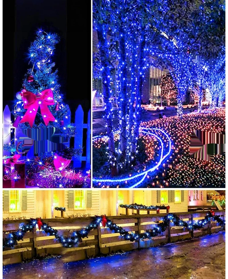 Twinkle Star 120 Led Outdoor Solar String Lights 8 Modes Decorative Fairy 2-Pack - 39.4 Ft