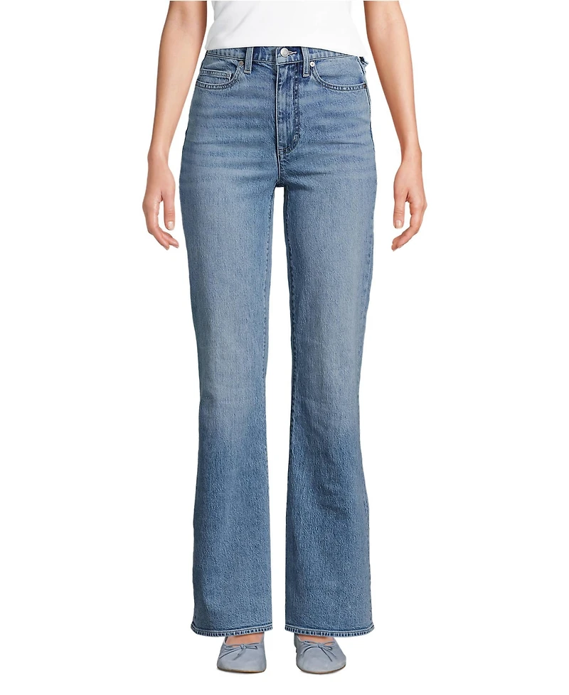 Lands' End Women's Soft Denim High Rise Classic Flare Jeans