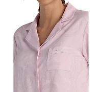 Miss Elaine Women's 2-Piece Notch Collar Top and Pull-On Pants Pajama Set