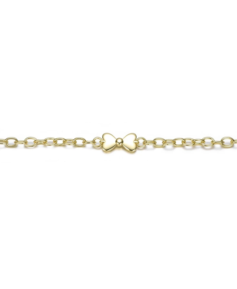 GiGiGirl 14K Gold Plated with Link Chain Bow Design Bracelet