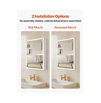 Slickblue Bathroom Lighted Medicine Cabinet with Dual Side Mirrors