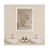Slickblue Recessed Wall Medicine Cabinet with Side Mirrors and Lighting