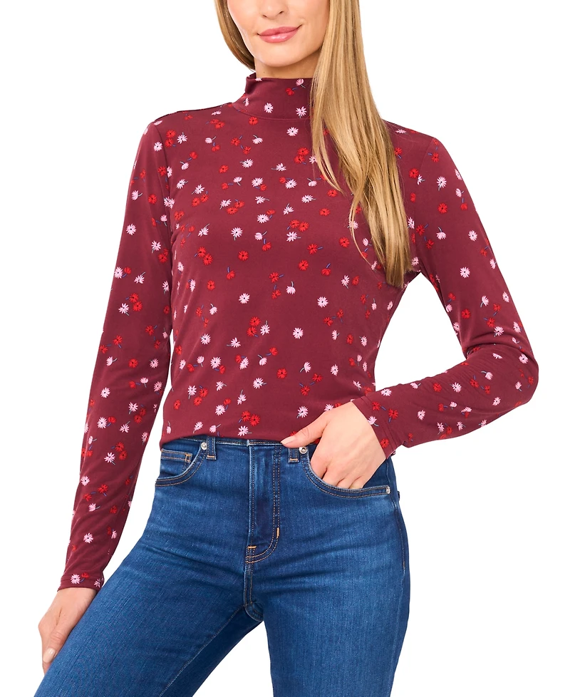 CeCe Women's Turtleneck Long Sleeve Top