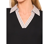 CeCe Women's Long Sleeve Pull on Polo Top