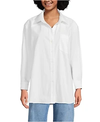 Lands' End Women's Oversized Oxford Button Front Shirt