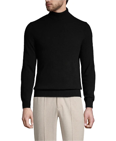 Lands' End Men's Fine Gauge Cashmere Turtleneck Sweater
