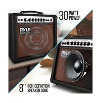 Portable Electronic Guitar Amplifier - 8'' High-Definition Speaker with Volume, Bass, Treble Controls