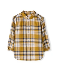Celtic & Co. Women's Peter Pan Collar Checked Blouse