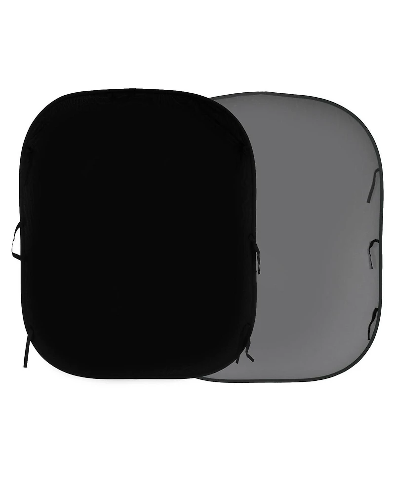 Manfrotto 5x6' Collapsible Reversible Background, Black/Mid Gray