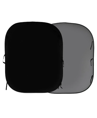 Manfrotto 5x6' Collapsible Reversible Background, Black/Mid Gray