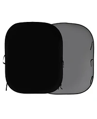 Manfrotto 5x6' Collapsible Reversible Background, Black/Mid Gray