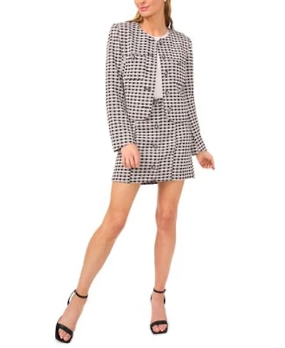 Cece Womens Gingham Jacket Knit Mini Skirt