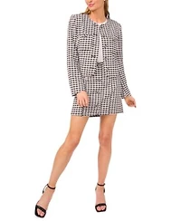 Cece Womens Gingham Jacket Knit Mini Skirt