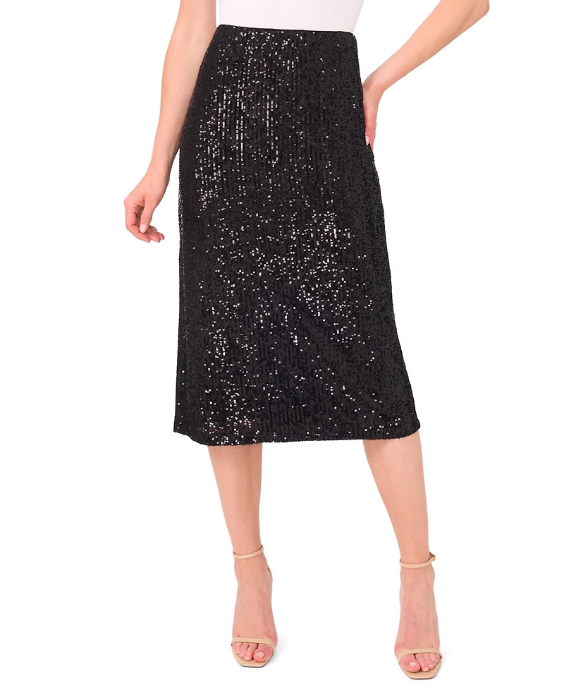 CeCe Women's Pencil Sequin Midi Skirt