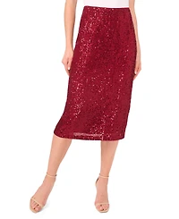 CeCe Women's Pencil Sequin Midi Skirt