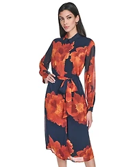 Calvin Klein Women's Printed Midi Shirtdress