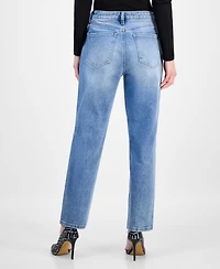 I.n.c. International Concepts Petite Embellished High-Rise Straight Jeans, Macy's Exclusive