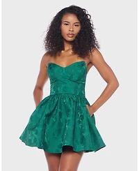 Alex & Sophia Juniors' Strapless Scoop Neck Bustier Dress
