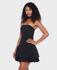 Alex & Sophia Juniors' Strapless Layered-Hem Fit Flare Dress