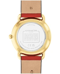 Coach Women's Elliot Red Leather Strap Watch, 36mm