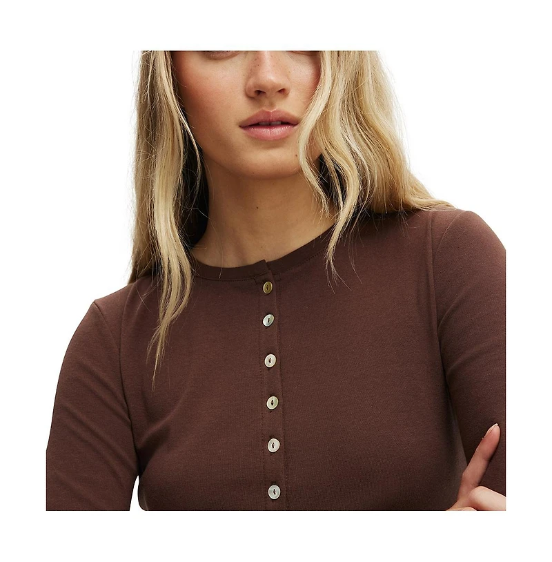 Cotton On Women's Bailey Button Detail Cardi
