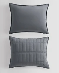 Calvin Klein Washed Percale Solid Cotton 2-Pc. Quilt Set, Twin