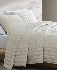 Calvin Klein Washed Percale Solid Cotton 2-Pc. Quilt Set, Twin