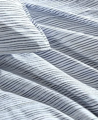 Calvin Klein Wavy Stripe Washed Percale Cotton 3-Pc. Comforter Set, King