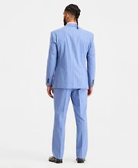 Tayion Collection Mens Classic Fit Blue Suit Separates Jacket Vest Pants