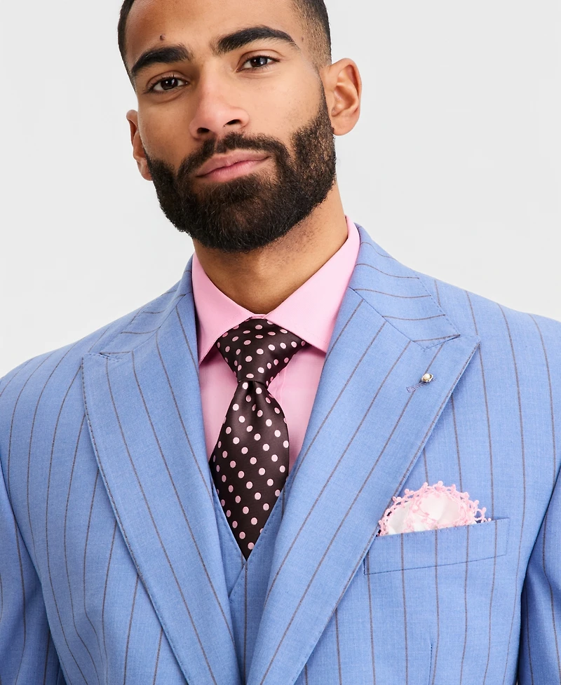 Tayion Collection Men's Classic-Fit Blue Stripe Suit Separates Jacket