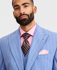Tayion Collection Men's Classic-Fit Blue Stripe Suit Separates Jacket