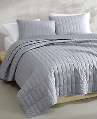 Closeout! Calvin Klein Washed Percale Solid Cotton -Pc. Quilt Set