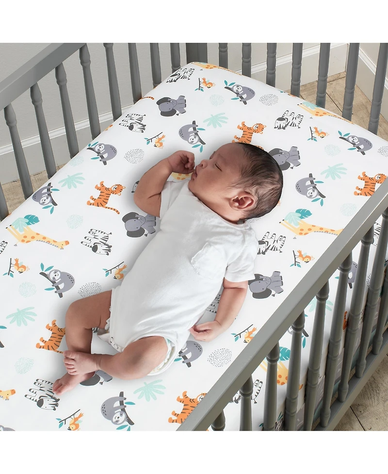 Bedtime Originals Baby Mighty Jungle Animals 3-Piece Nursery Crib Bedding Set