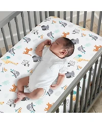 Bedtime Originals Baby Mighty Jungle Animals 3-Piece Nursery Crib Bedding Set