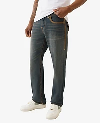 True Religion Men's Ricky Super Flatlock Flap Straight Jeans