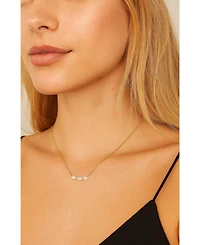 Hollywood Sensation 18K Gold Plated Sterling Silver Necklace with Three Round Cut Cubic Zirconia Stones