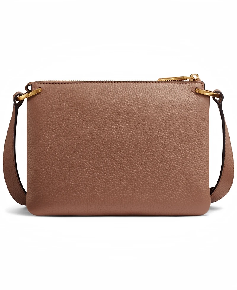 Donna Karan New York Glenwood Zippered Leather Crossbody with Tassel Detail
