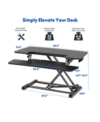 FlexiSpot M7 Series 35"W Manual Adjustable Standing Desk Converter, Black