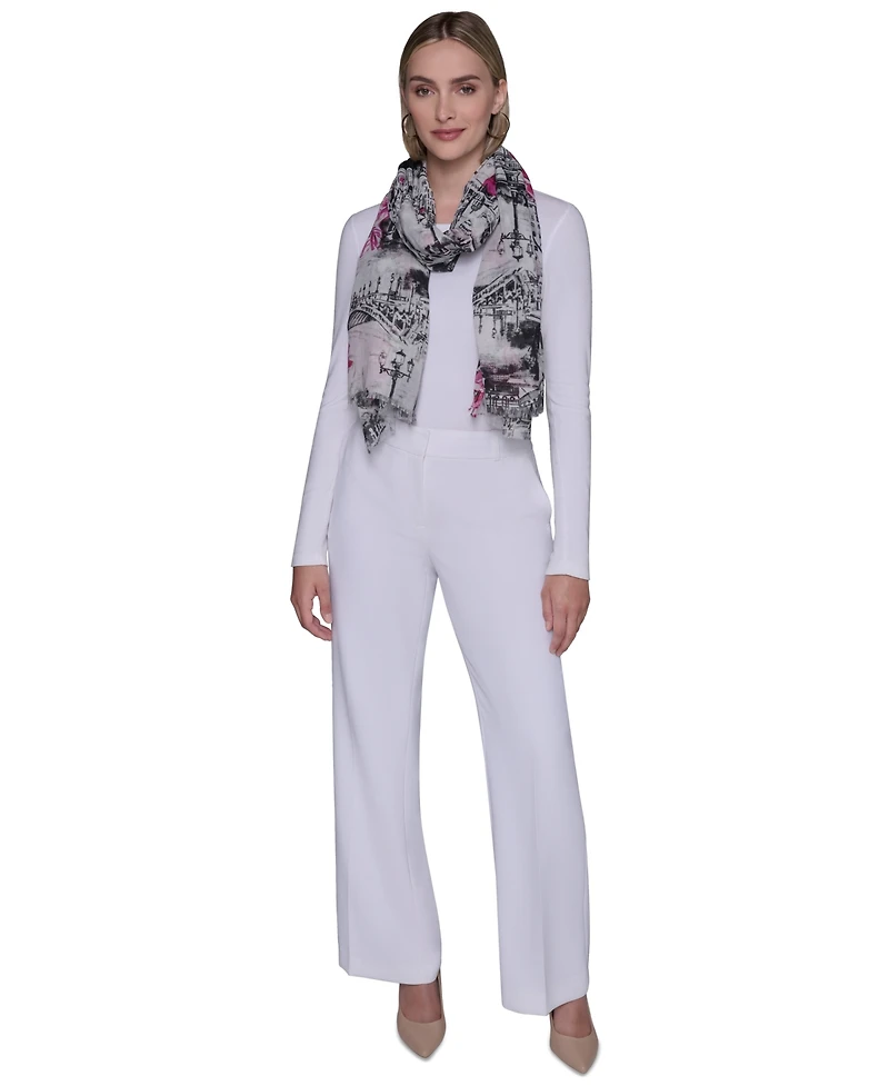 Karl Lagerfeld Paris Parisian Floral Neck Wrap