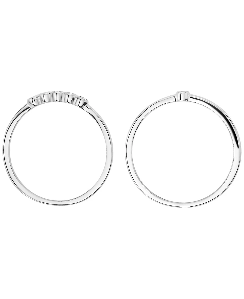 Macy's 2-Piece Cubic Zirconia Stackable Ring Set (0.17 ct. t.w.) in Sterling Silver