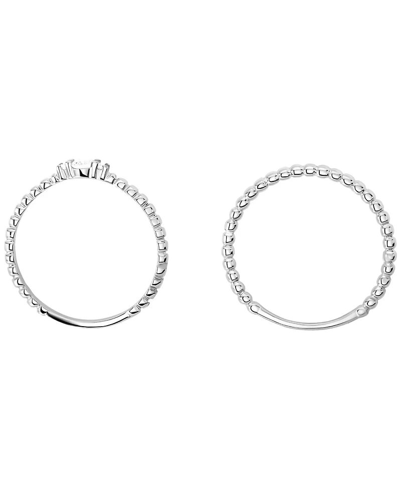 Macy's 2-Piece Cubic Zirconia Stackable Ring Set (0.27 ct. t.w.) in Sterling Silver