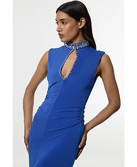 Karen Millen Women's Embellished Jersey Crepe Maxi Dress