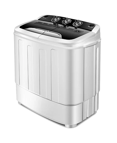 Gymax Compact Mini Twin Tub 8lbs Washing Machine Washer Spinner