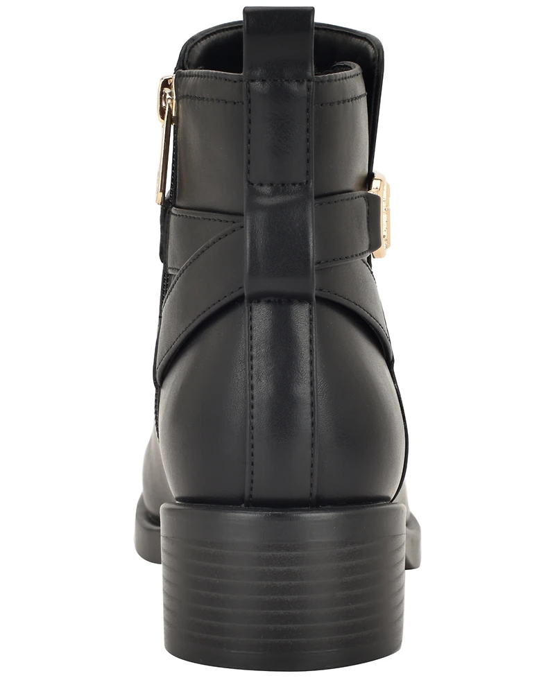 Tommy Hilfiger Women's Ivaide Logo Strap Block Heel Booties