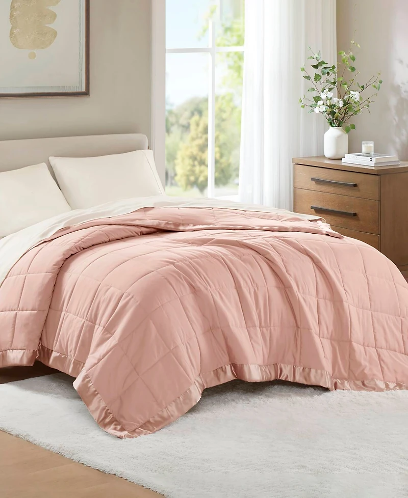 Madison Park Windom Lightweight Down Alternative Satin Trim Blanket