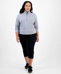 Id Ideology Plus Heathered Quarter-Zip Fleece Top, Macy's Exclusive
