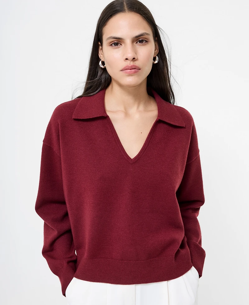 French Connection Women's Sloane Knit Collared Sweater