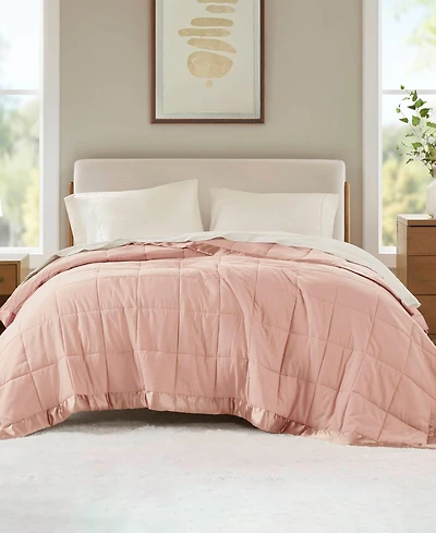 Madison Park Windom Lightweight Down Alternative Satin Trim Blanket
